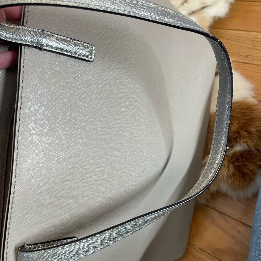 Kate Spade Taupe Tote with Metallic Straps